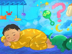 一个抱着梦幻泡泡睡觉的婴儿-插图:玛德琳·古德奈特