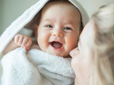 Baby wrapped in a towel