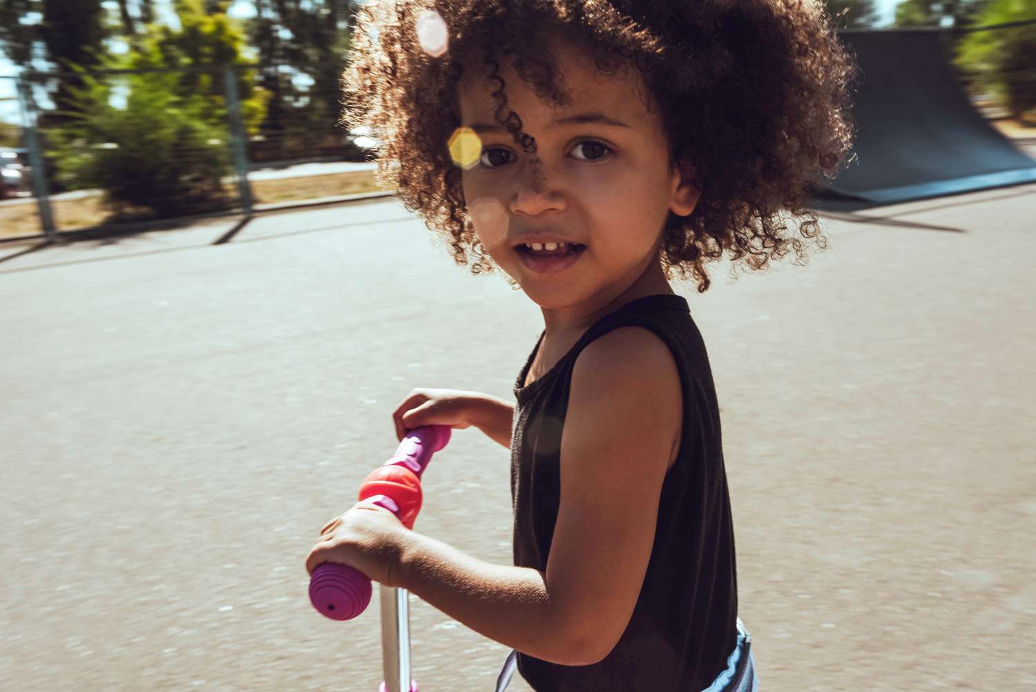 Little girl riding a bike