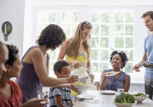 parents eating together at gathering