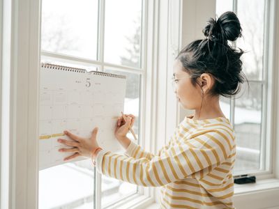 girl and calendar