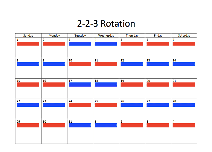 2-2-3轮调联合监护时间表