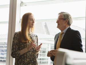 Mother talking to a lawyer