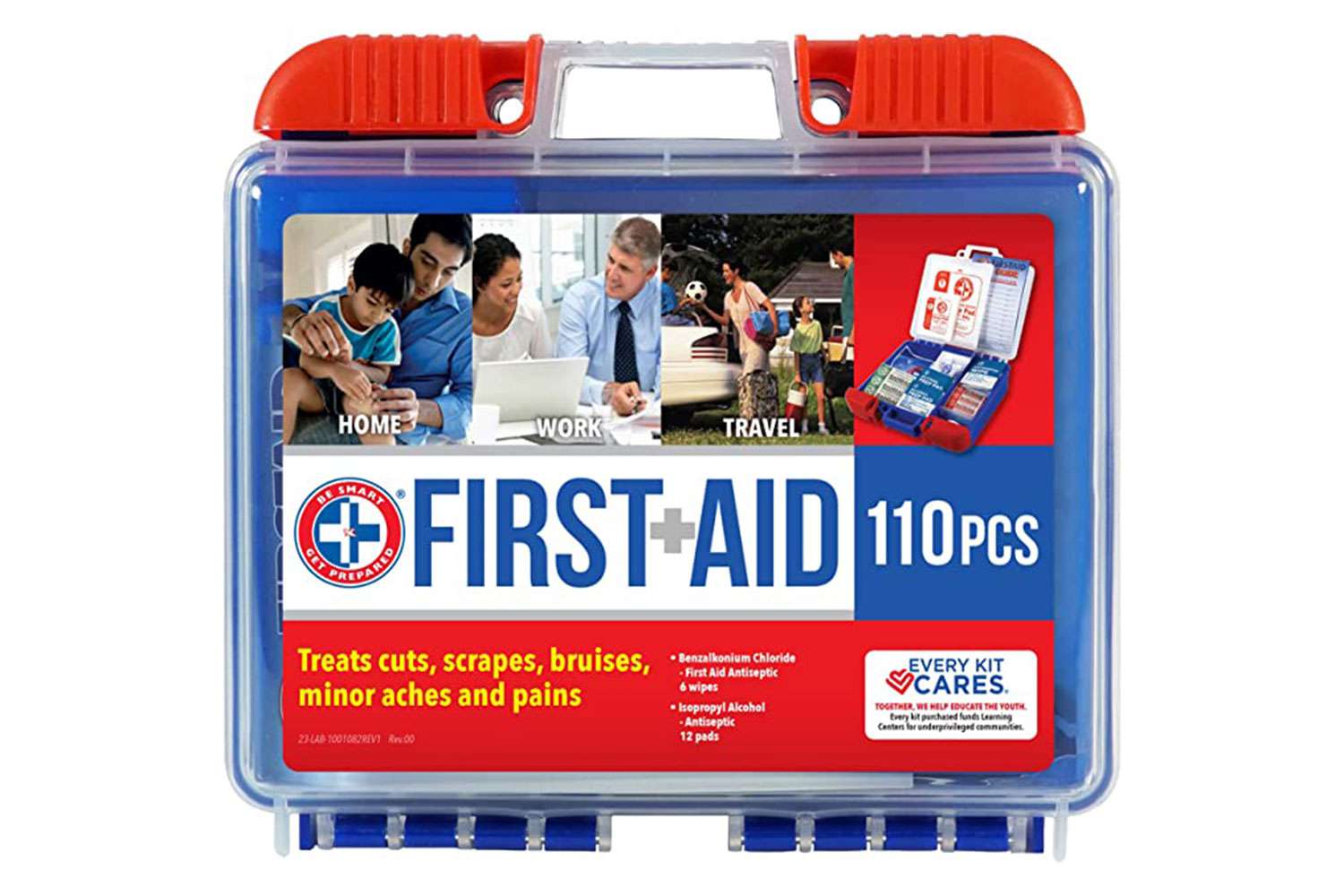 Be Smart Get Prepared 110 Piece First Aid Kit: Clean, Treat, Protect Minor Cuts, Scrapes. Home, Office, Car, School, Business, Travel, Emergency, Survival, Hunting, Outdoor, Camping & Sports, FSA HSA