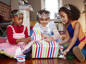 girls opening presents