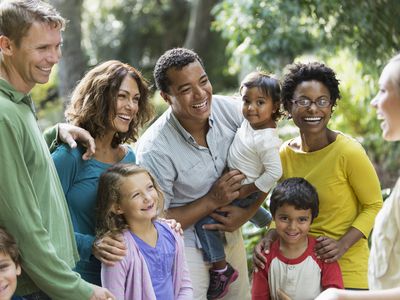 Group of parents and kids