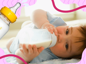 宝宝用奶瓶喝水