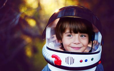 Boy in a helmet