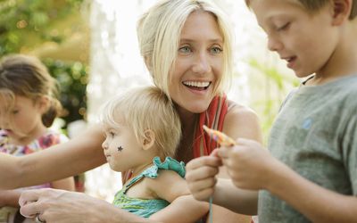 A SAHM with her children