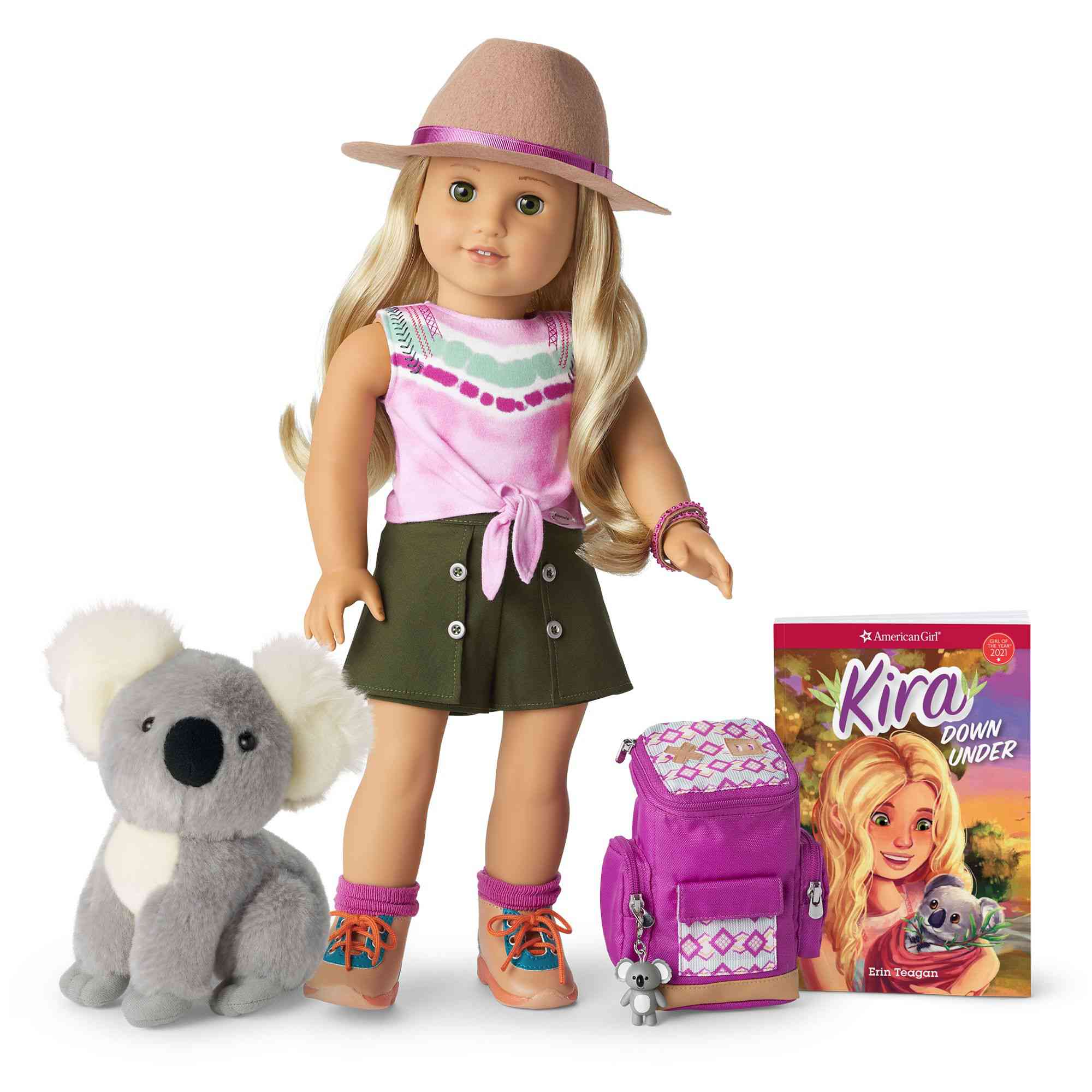 美国女孩基拉贝利娃娃，书和配件