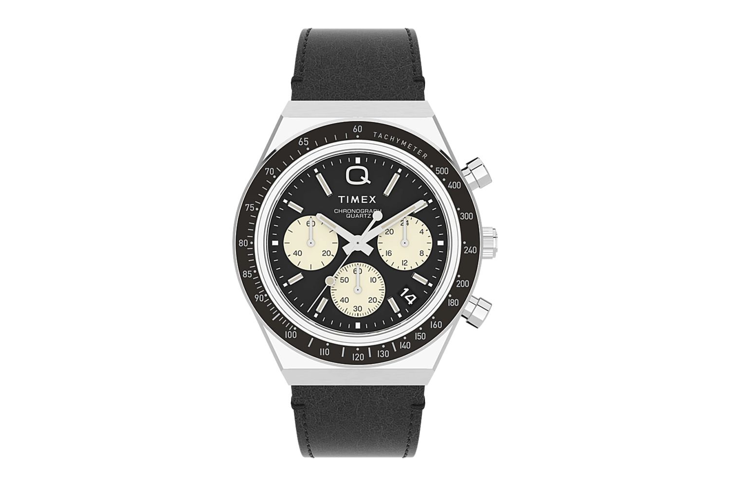 Q Timex计时码表40毫米皮带手表