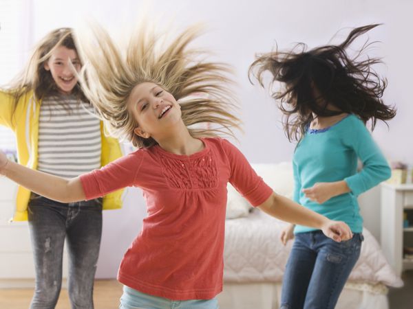 Three girls dancing