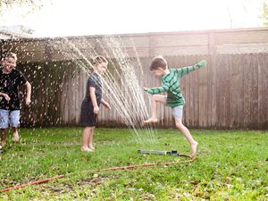 Kids playing in water