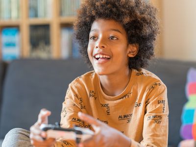 Boy playing video games