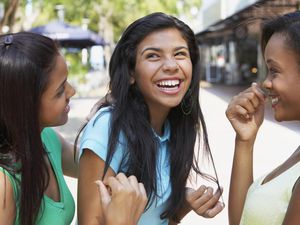 Teen girls talking