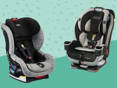 Best convertible car seats collaged against a patterned green background