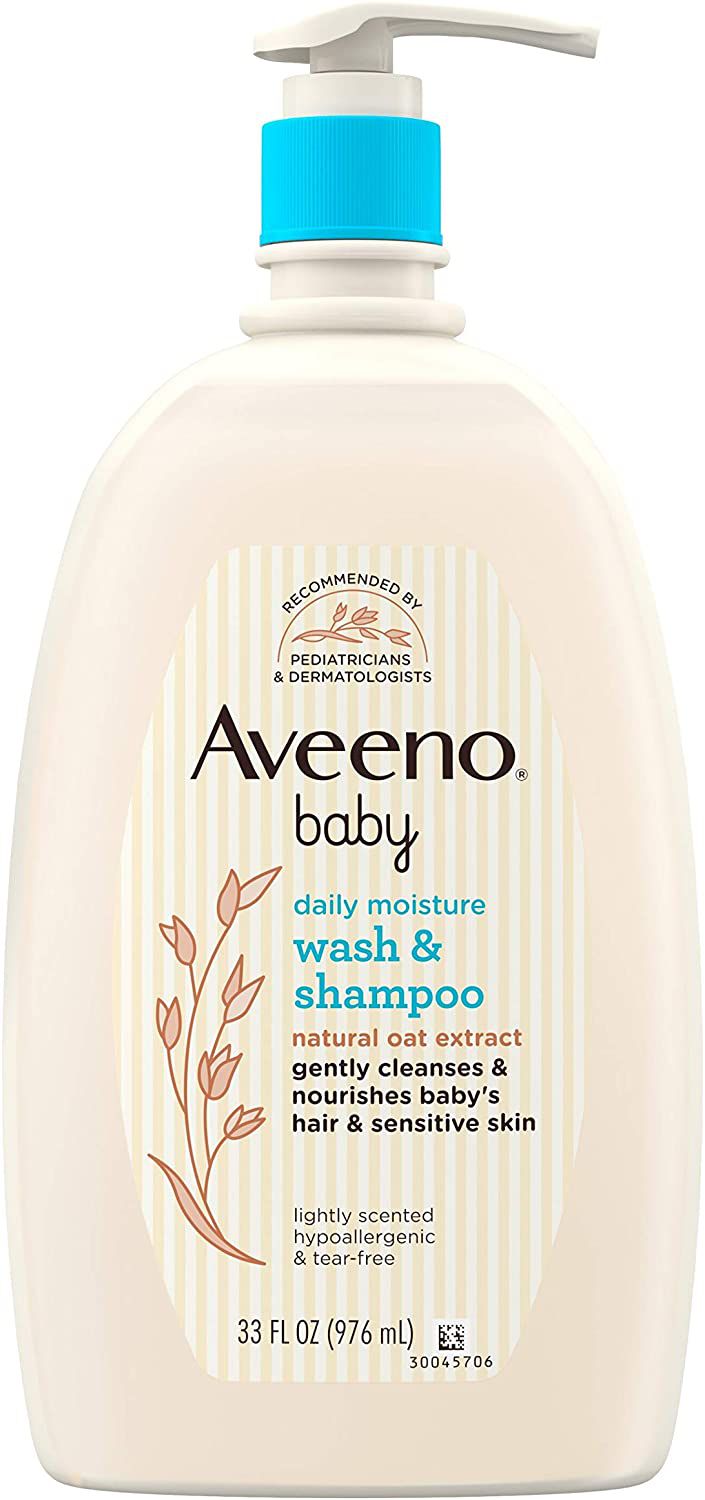Aveeno婴儿每日保湿温和沐浴露和洗发水，天然燕麦精华