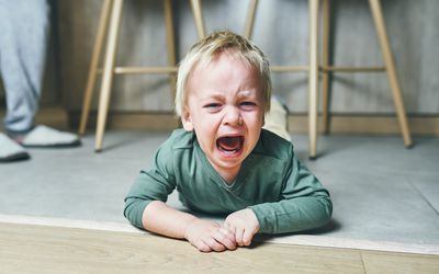 Little boy having a temper tantrum