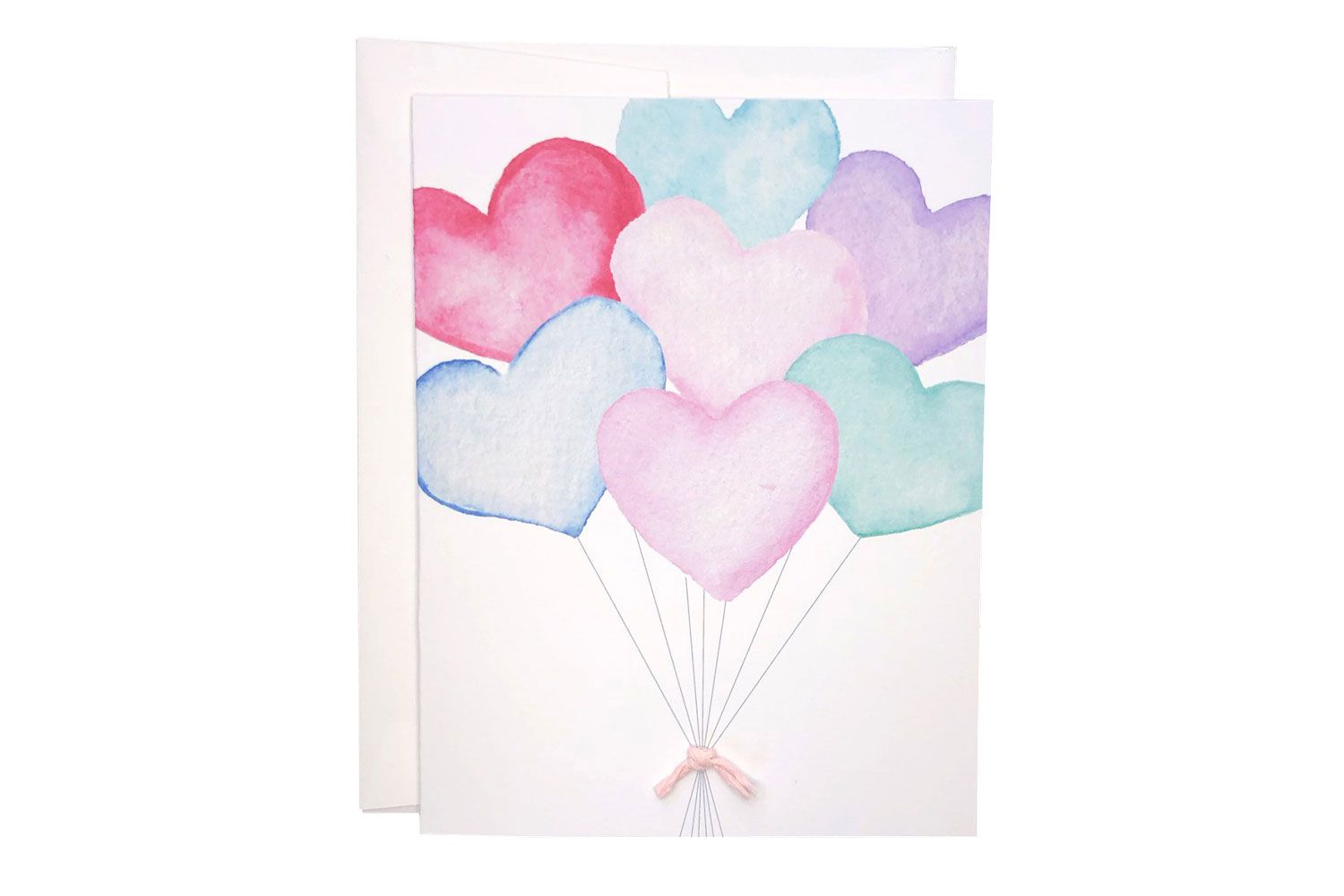 情人节卡片套装水彩心形气球