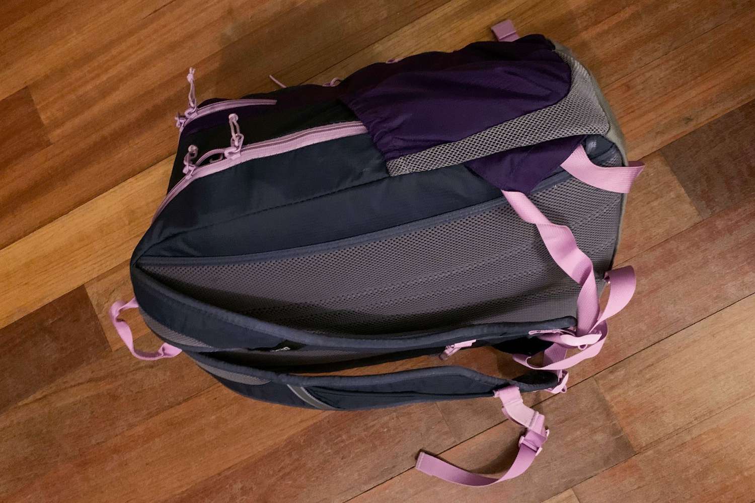 The L.L.Bean Comfort Carry Laptop Backpack on the floor