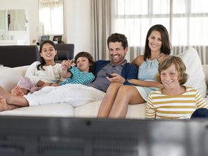 Family Watching Television