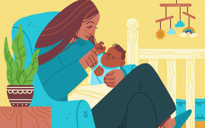 母亲和婴儿的插图