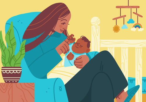 母亲和婴儿的插图