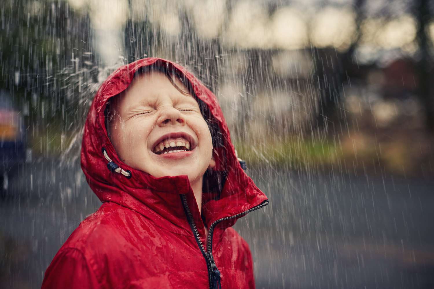 Boy in the rain