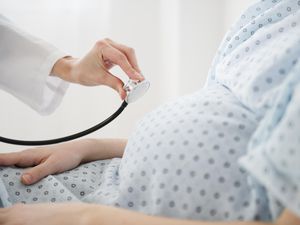 Doctor examining pregnant woman