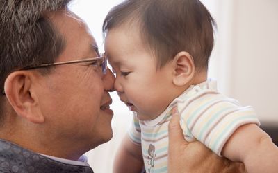 Chinese grandfather with grandchild