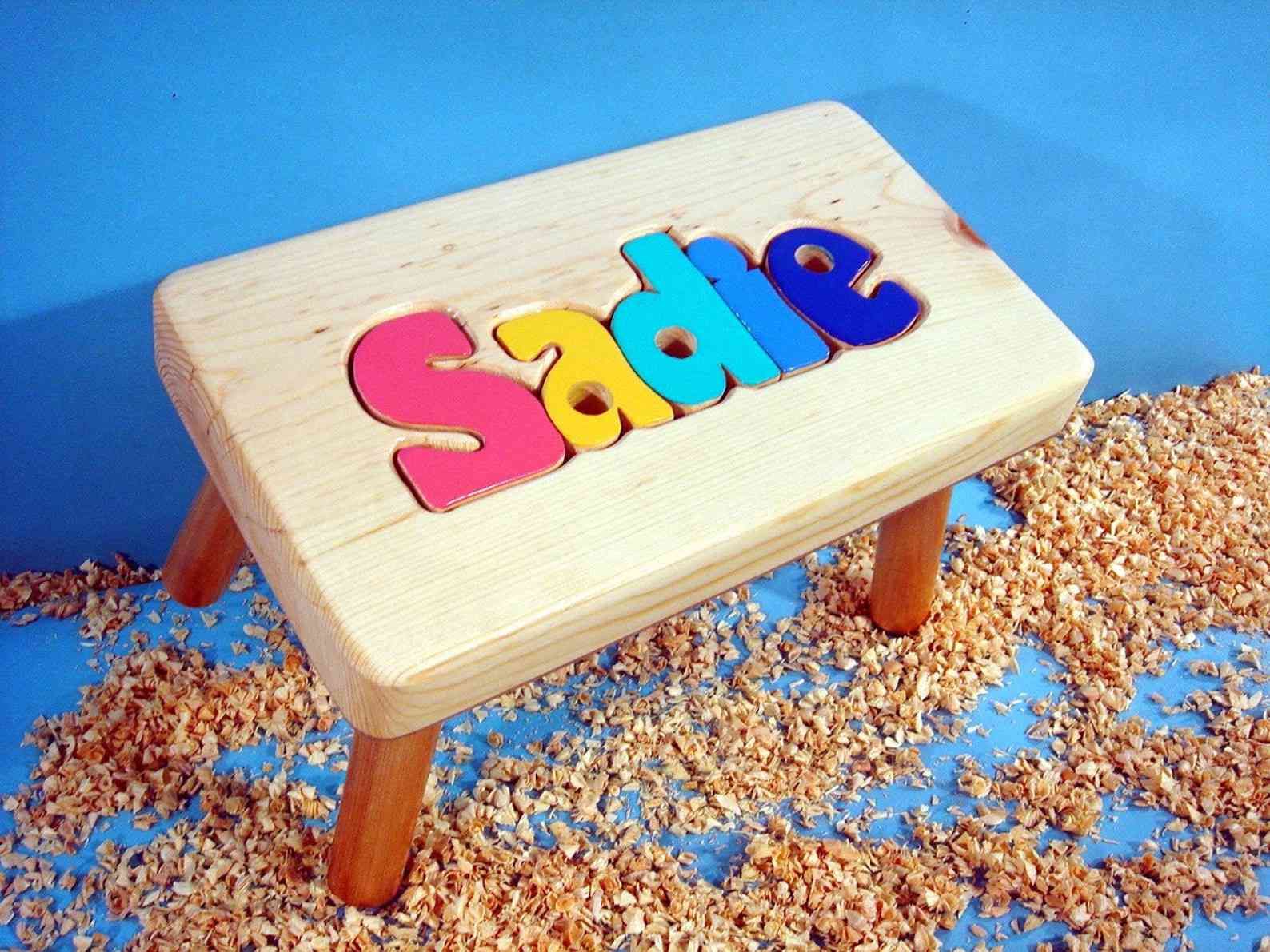 立体玩具个性化木制拼图台阶凳