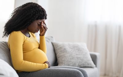 anxious pregnant woman