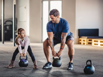 child working out at the gym