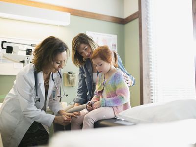 Parent and child at pediatrician office