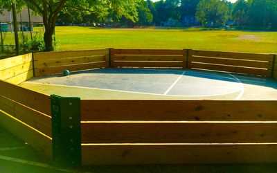 Gaga ball pit at school playground