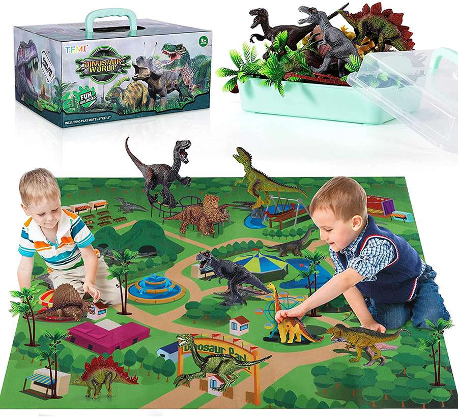 TEMI恐龙玩具人物与活动游戏垫