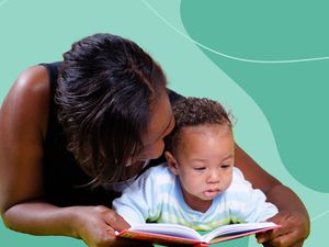 Mom and baby reading books