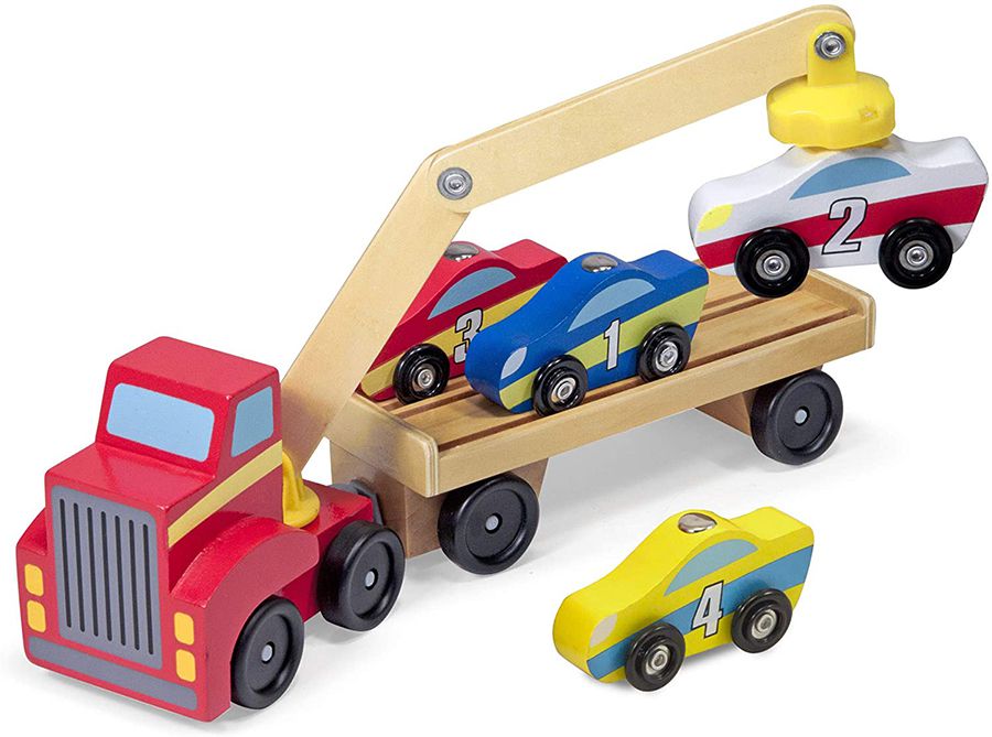 梅利莎&道格磁力汽车装载机木制玩具套装