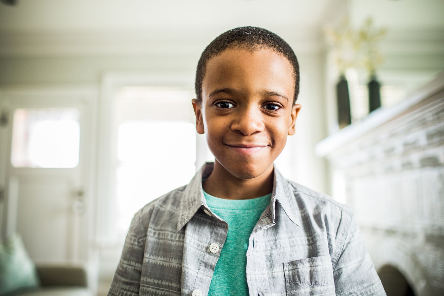 Portrait of eight year old boy