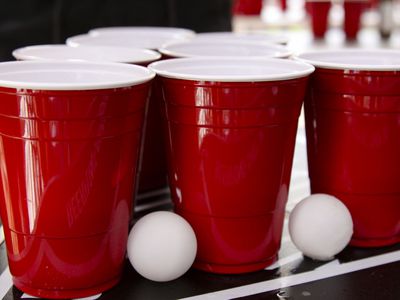 red solo cups and ping pong balls