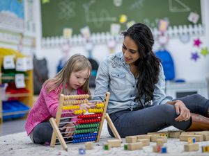 Teacher working with a student with special needs