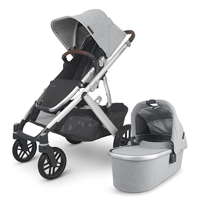 Uppababy Vista V2婴儿车和银色摇篮