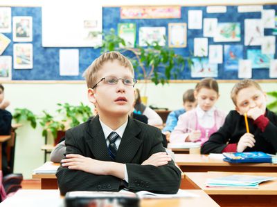 Students paying attention in a class room