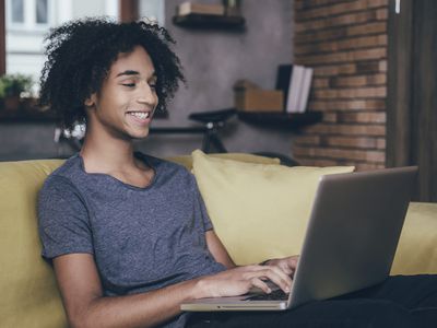 young man on the computer