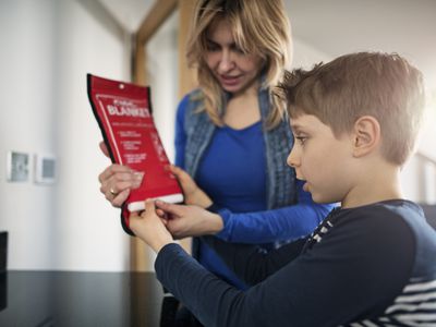 Mother explaining fire to her son