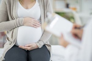 pregnant person at doctor's office