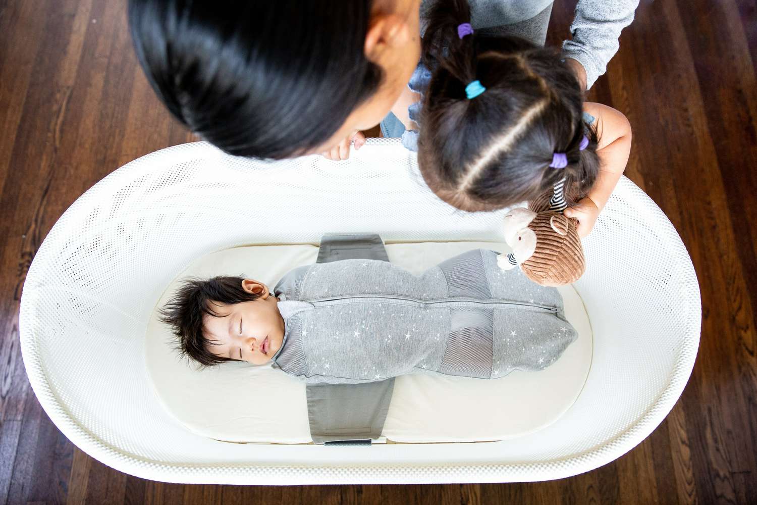 Baby sleeping in the SNOO Bassinet