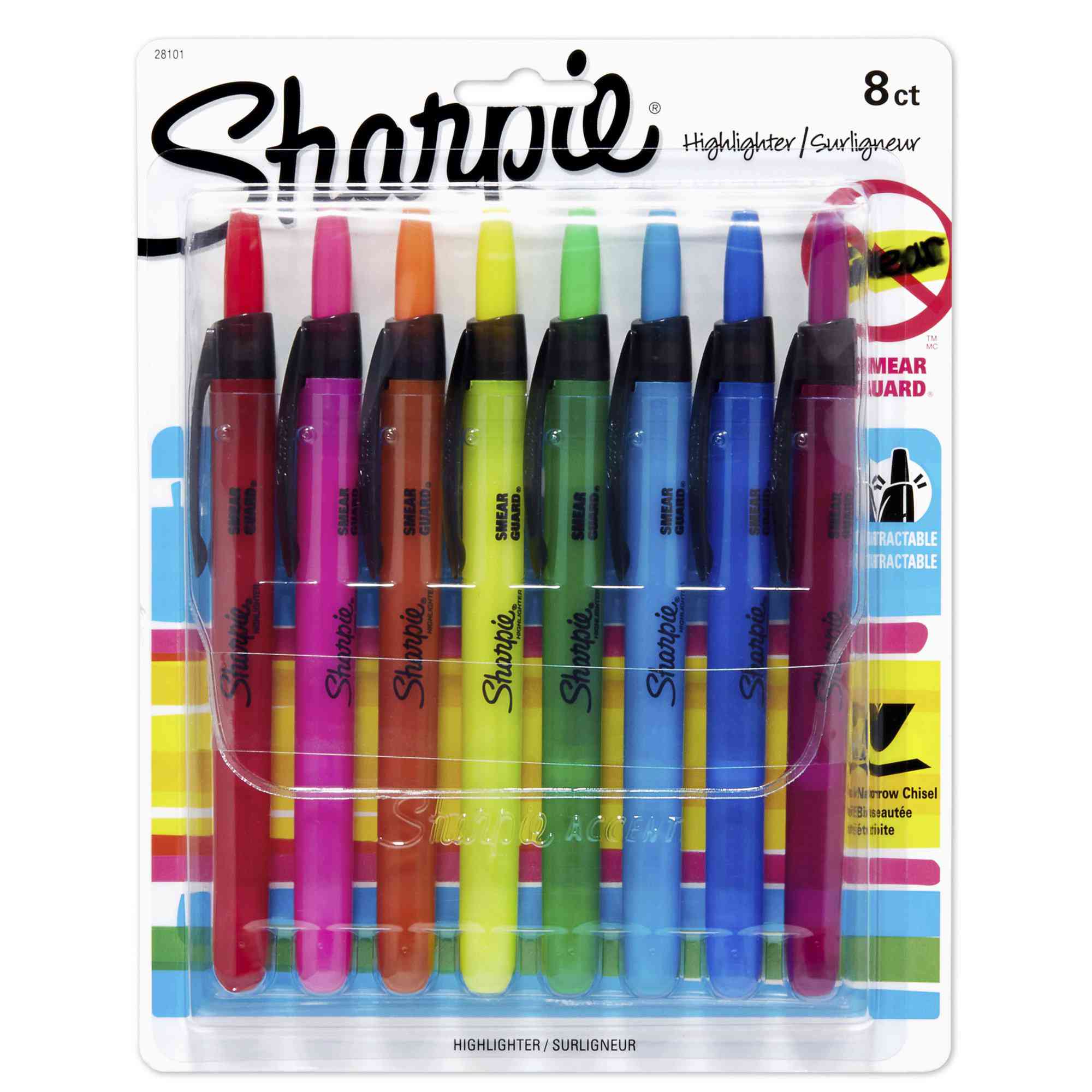 SHARPIE Liquid Retractable Highlighters, 8 Count