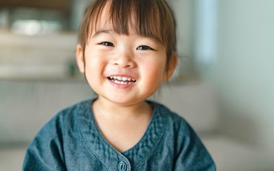 Toddler smiling