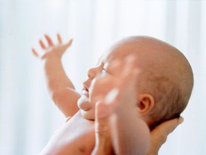 婴儿表现出摩洛或惊吓反射的婴儿